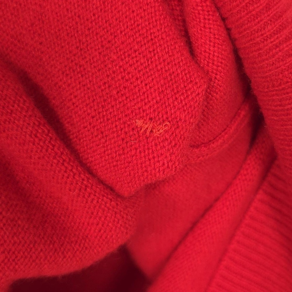 Neil Norman COLLECTION Size L 100% 2-ply CASHMERE Sweater Red Knit 564 Vintage - Picture 9 of 10